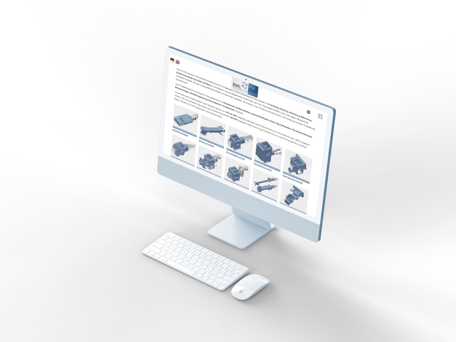 Barl Maschinenbau, Dreisprachige Website für Schüttguttechnik, Bild 2 von 3