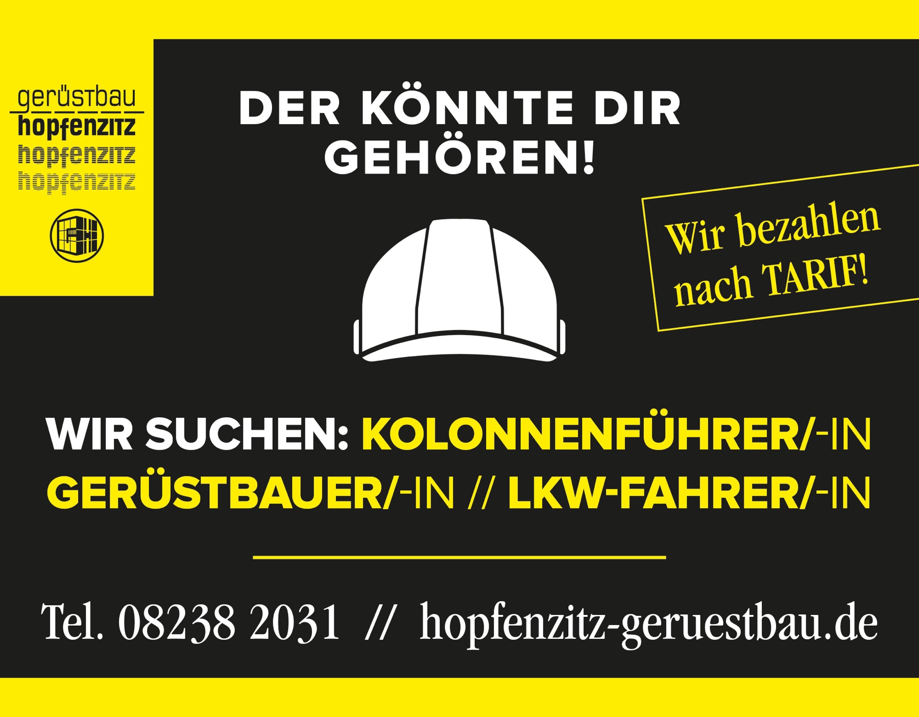Gerüstbau Hopfenzitz, Auftritt und Personalsuche für einen Gerüstbauer, Bild 6 von 7