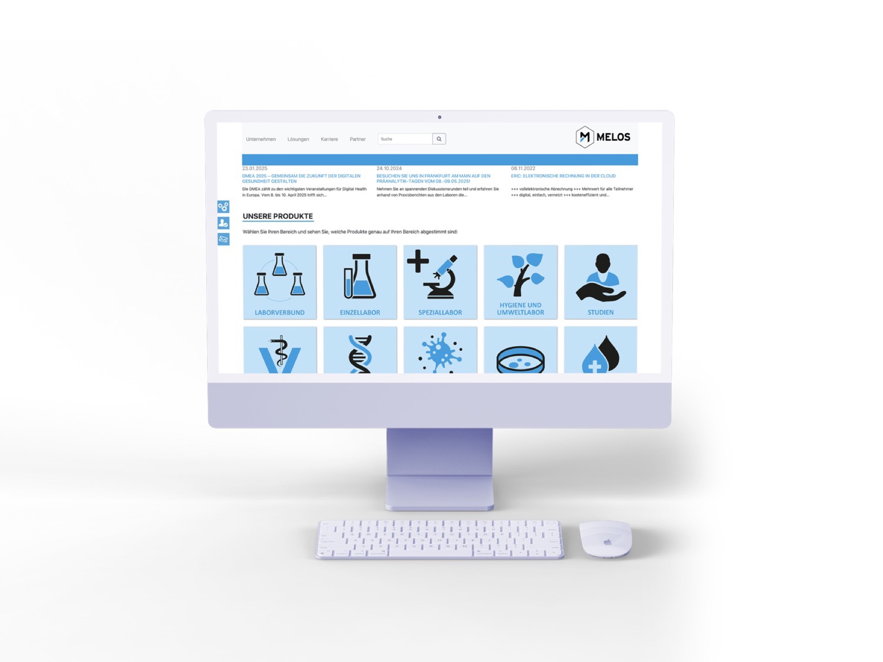 Melos, Website für einen Hersteller von Laborsoftware, Bild 1 von 4