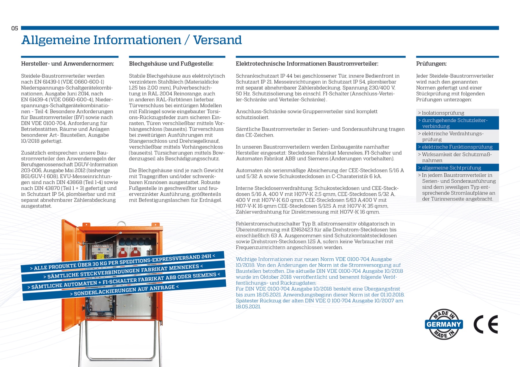 Steidele Stromverteiler, Katalog, Anzeigen und Messestand für Baustromverteiler, Bild 3 von 11