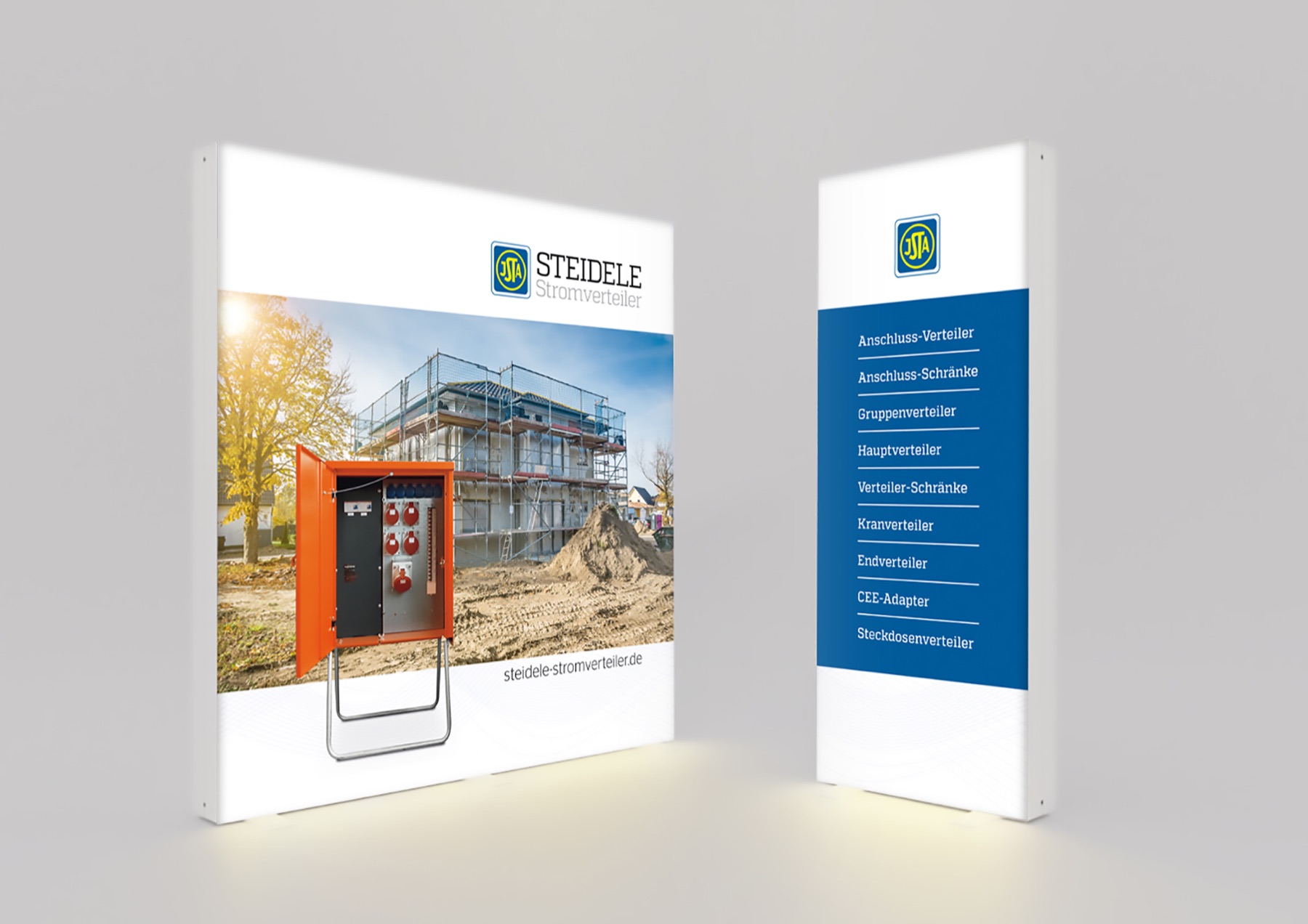 Steidele Stromverteiler, Katalog, Anzeigen und Messestand für Baustromverteiler, Bild 2 von 11