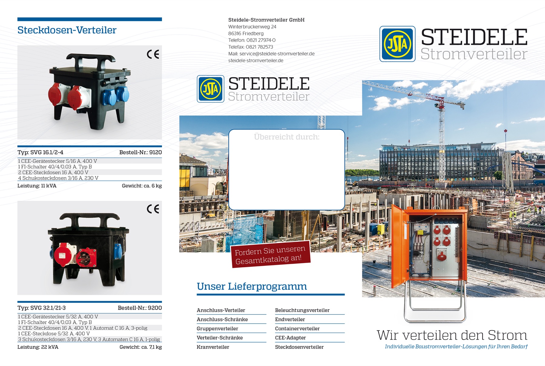 Steidele Stromverteiler, Katalog, Anzeigen und Messestand für Baustromverteiler, Bild 8 von 11