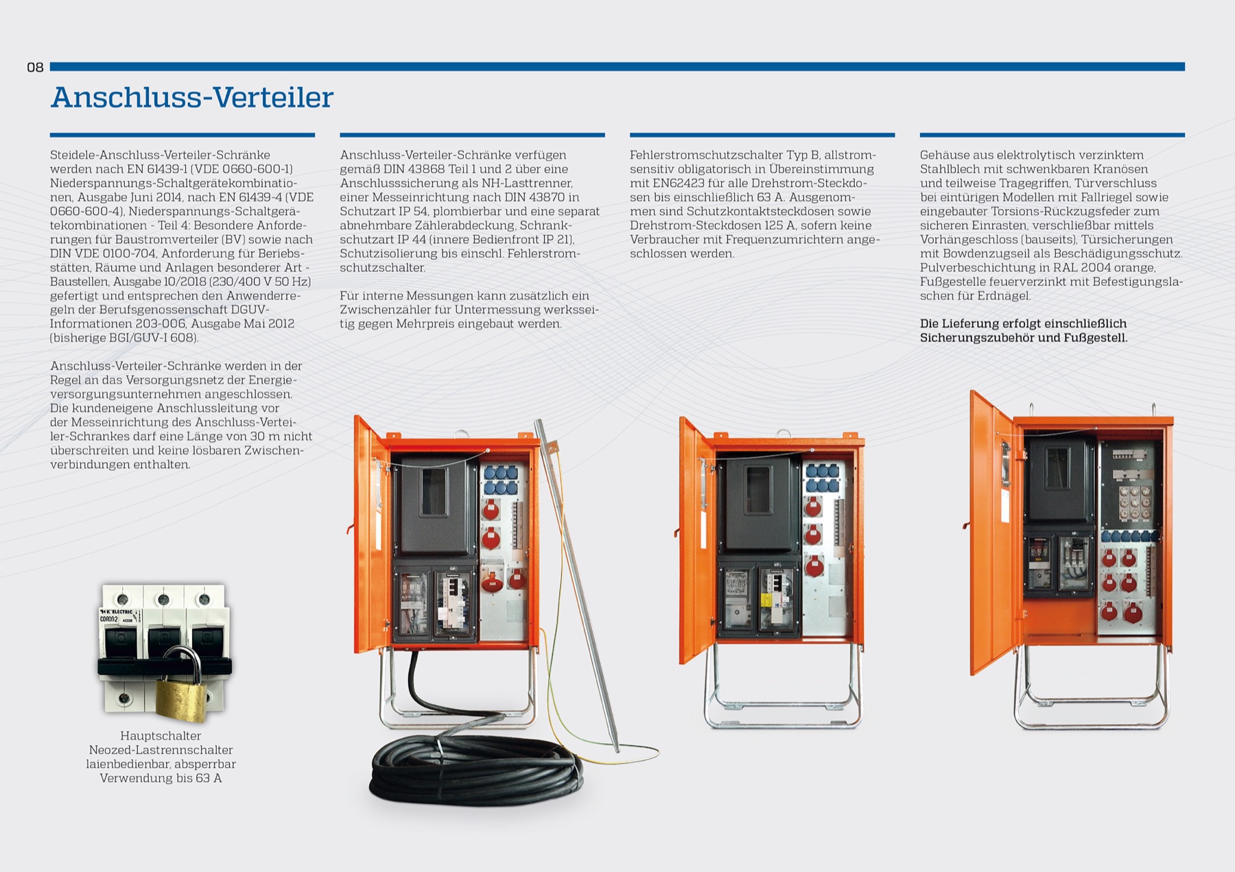 Steidele Stromverteiler, Katalog, Anzeigen und Messestand für Baustromverteiler, Bild 7 von 11