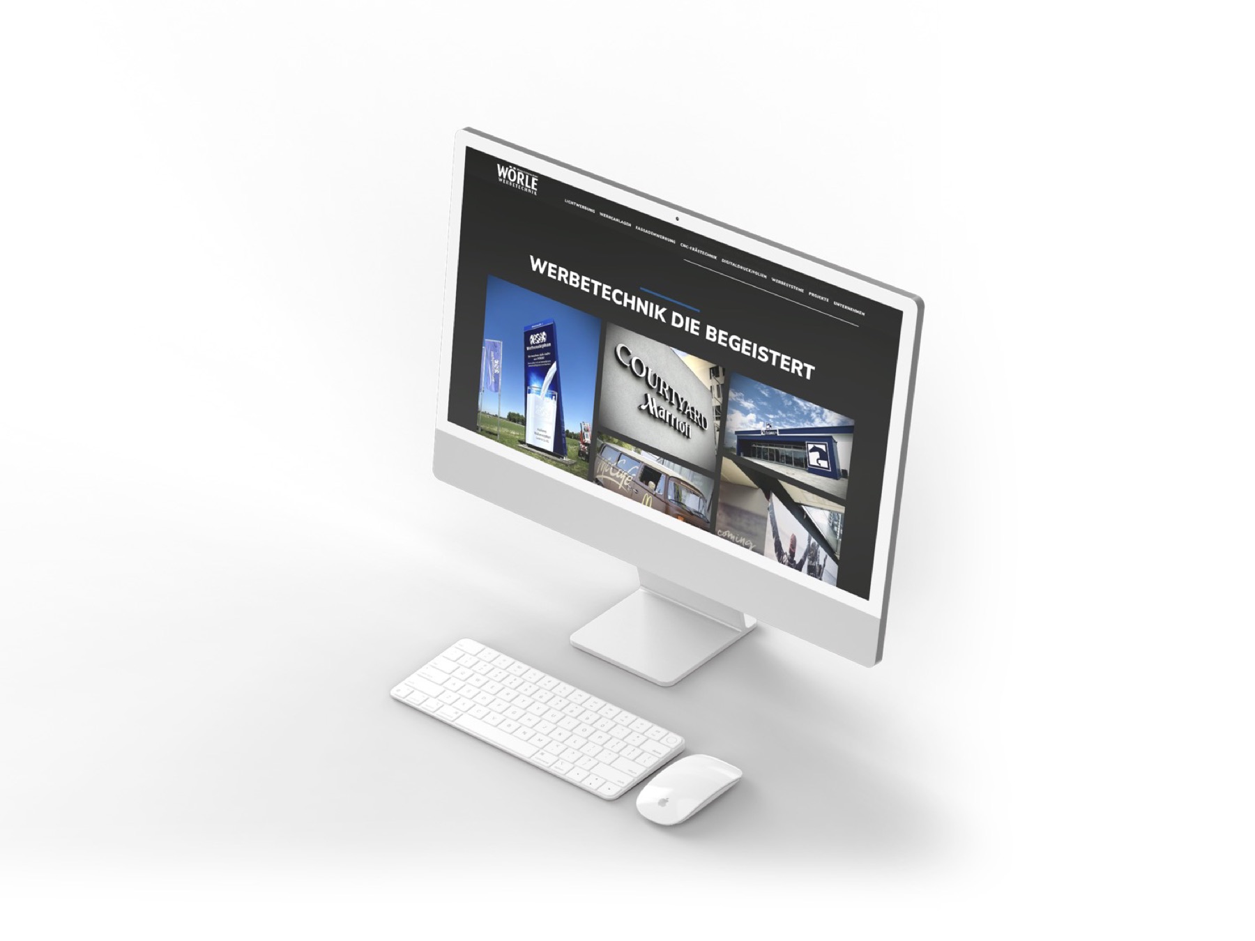Wörle und Lewang, Website für Werbetechnik mit eigener Fertigung und Montage, Bild 1 von 4