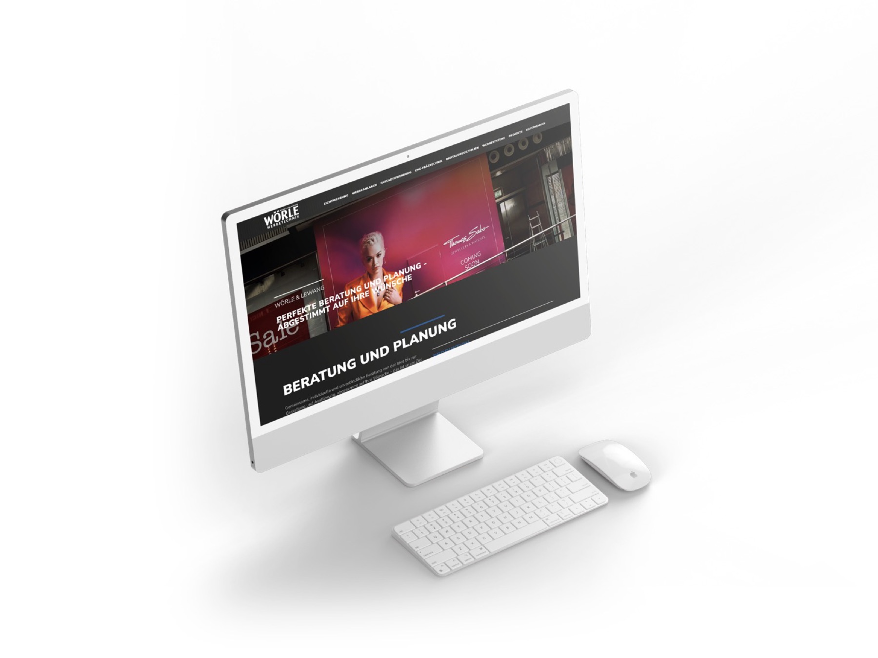 Wörle und Lewang, Website für Werbetechnik mit eigener Fertigung und Montage, Bild 2 von 4